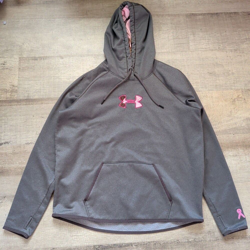 Under Armour Women's Camo Big Pink Logo Realtree Pullover Hoodie Size large L